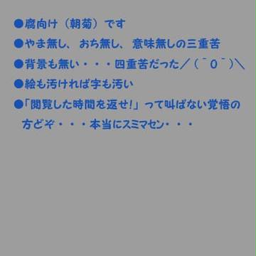 【腐向け】ハ○速の・・・【朝菊】