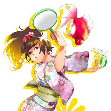 ポイが金魚とすくう。