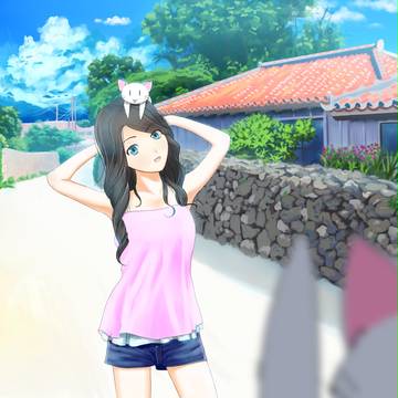 おっきな縄で猫とじゃれたい