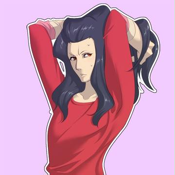 髪をまとめなおす砂木沼さん