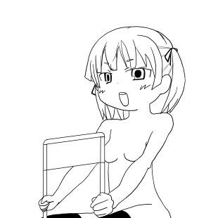 椅子に座るみつば