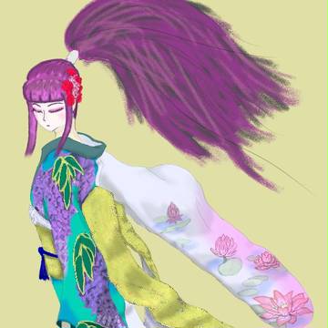 和服美人（藤・蓮・紫陽花）
