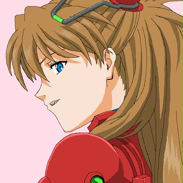 ペイントとマウスでアスカを描いた2