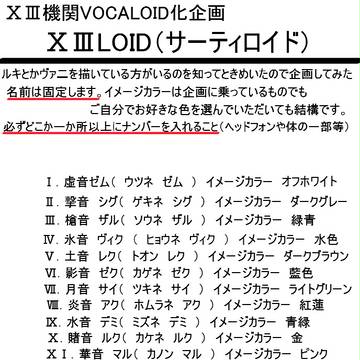 ⅩⅢ機関VOCALOID化企画　ⅩⅢLOID（サーティロイド）