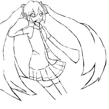 ミク　線画