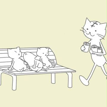 ベンチで休憩