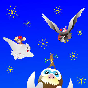 夜空のポケモンたち
