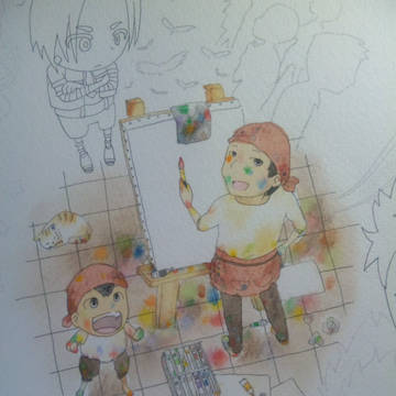 絵の具まみれ