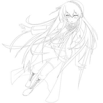 巡音ルカ　線画