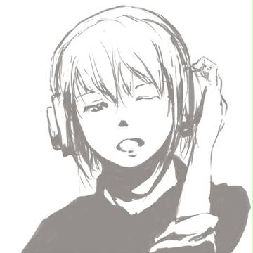 ヘッドホンを耳に充てる アイルランドの少女が歌う