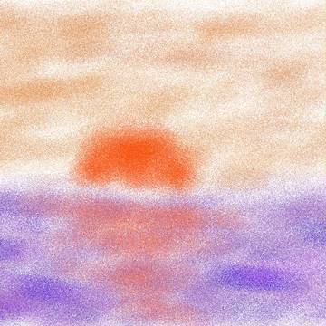 夕日と海