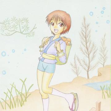 柿を運ぶ娘