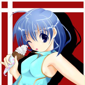 ソフトを食べる少女