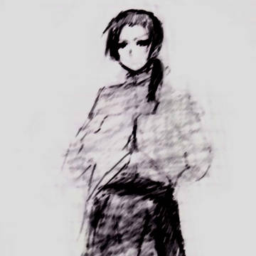 墨絵風に哥哥を描いたよ！！