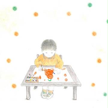 オレンジ色の雪だるま