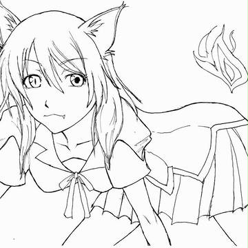 羽川翼(線画)