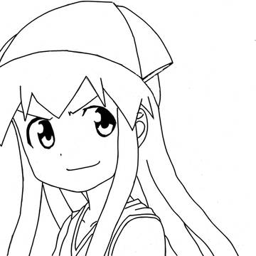 イカ娘　線画