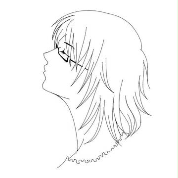 【線画】メガネ女子