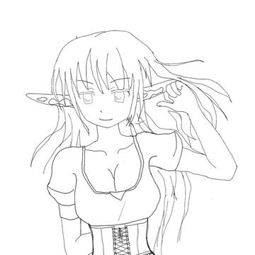 【習作】エルフ娘