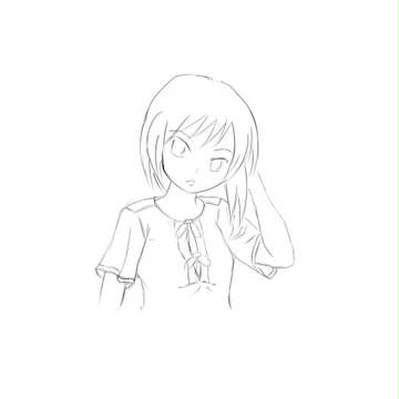 【線画】女の子