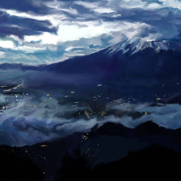 富士山の夜景