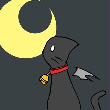 黒猫と三日月