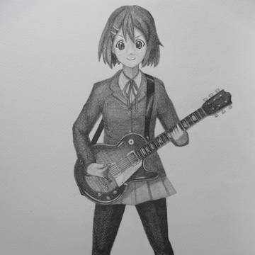 けいおん！平沢唯を鉛筆で描いてみた