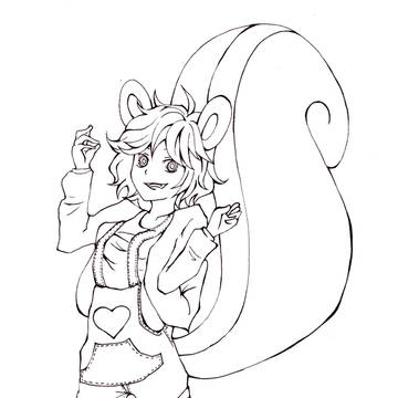 りすりす：線画