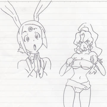 温泉姿のキヨウ&温泉バニー4号