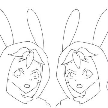 W子マル（線画）