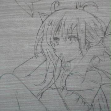 学校の机に描いてみた