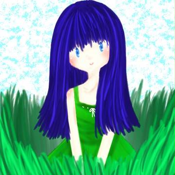 草原に一人、