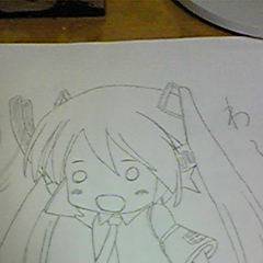 手書きではちゅねみく