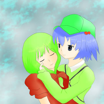 にとりと雛　描いてみたかった