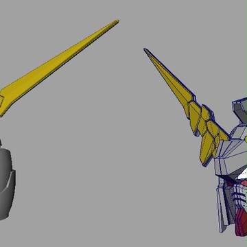 ユニコーンガンダムヘッド（製作途中）
