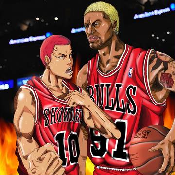 籃板王櫻木花道 VS 壞孩子 Dennis Rodman!!!!
