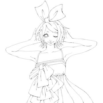 【線画】聴かせて