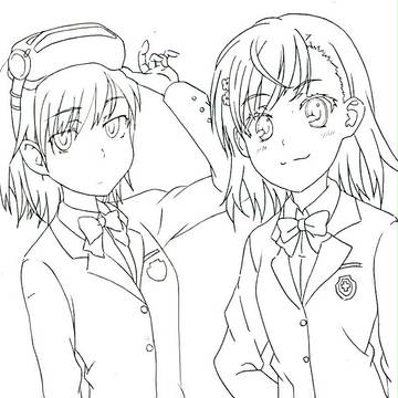 【線画】御坂姉妹