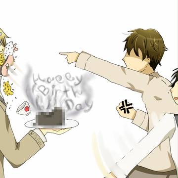 「よお、2人とも。誕生日お（ﾍﾞｼｬ