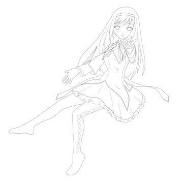 ほむら線画