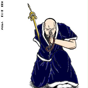 片腕のお坊さん