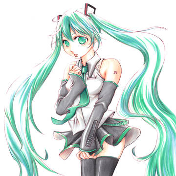 初音ミクさん【コピック塗り】