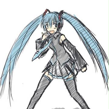 初音ミク　全身描き練習その２