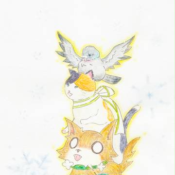 【ぴく現霊】雪見まんじゅう【アート】