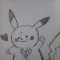 ピカチュウ風にうえださん描いた