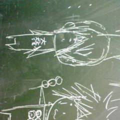 チョークにて落書き