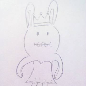 うろ覚えでありがとウサギ描いてみた( ´∀`)/