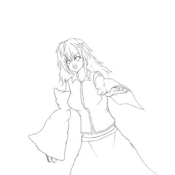 早苗さん（線画）