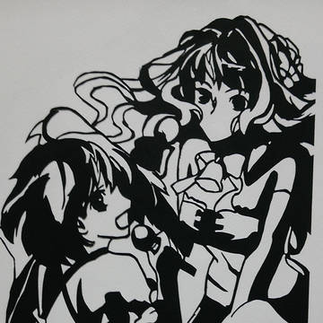 切り絵（ランカ＆シェリル）