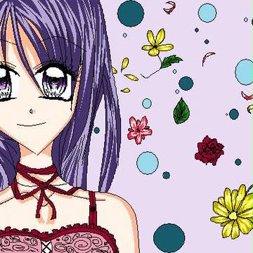 Anime girl coloured